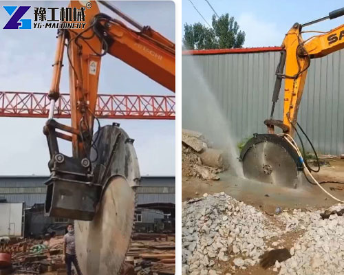 excavator rock saw