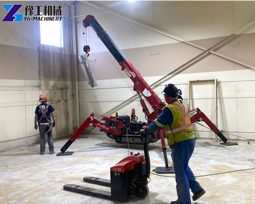 spider crawler crane at tight sites