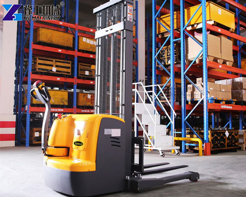 stacker in warehouse