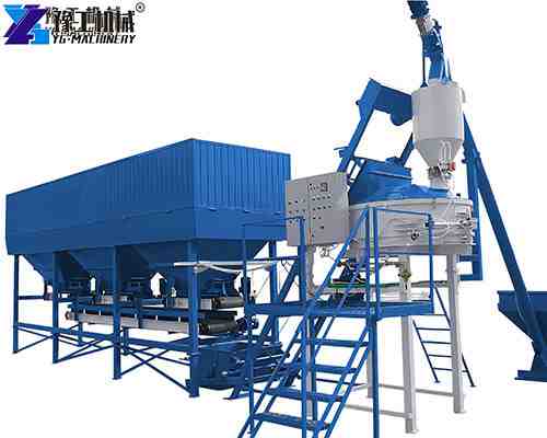 small concrete batch plant in construction site