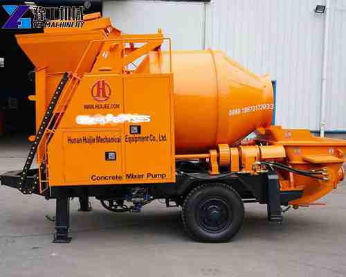 concrete mixer machine with pump