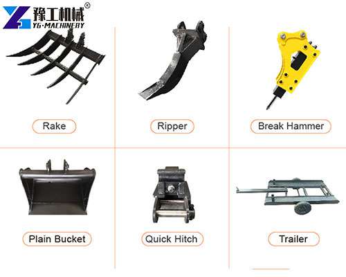 mini excavator machine fittings