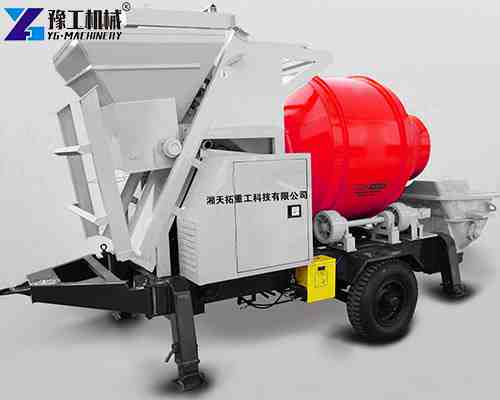self loading concrete mixer with pump
