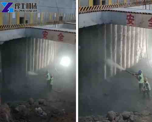 wet sand blasting machine in construction site
