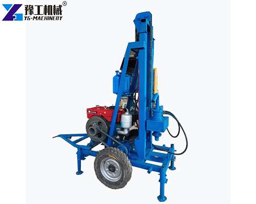 small wheeled water well drilling rig