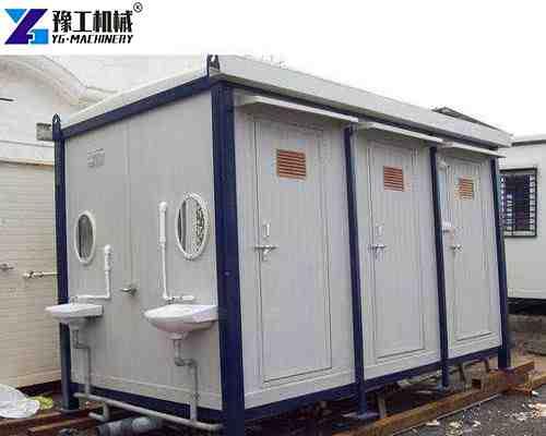 portable cabin with toilet in outdoors