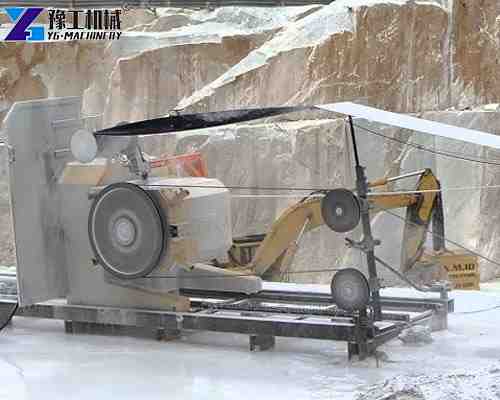 wire saw machine cutting stone