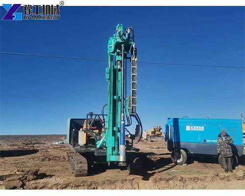 multifunction photovoltaic pile driver for pressing piles and drilling holes