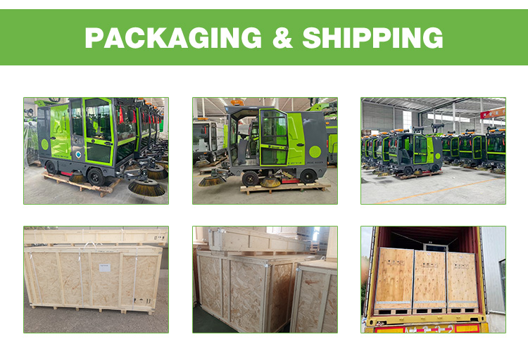packaging and delivery of street cleaning equipment