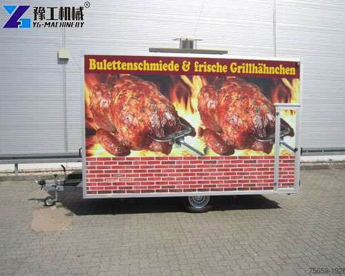 mobile chicken rotisserie trailer