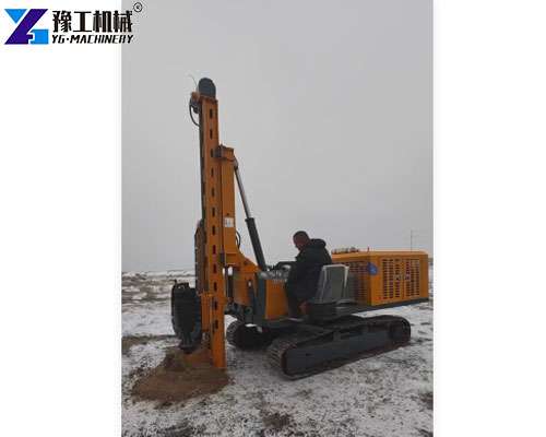 solar power foundation piling machine