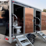 black luxury portable restroom trailer
