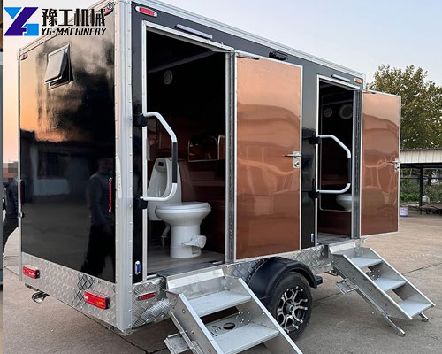 black luxury portable restroom trailer