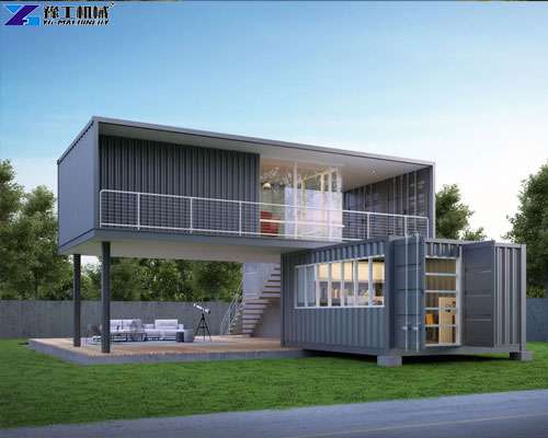 L shaped prefab container homes