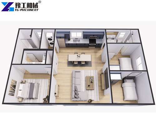 3 bed 2 bath container home full interior floor layout