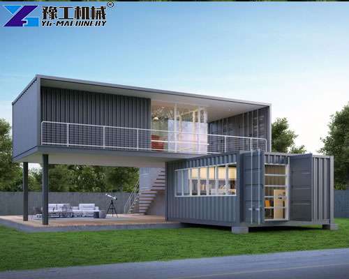 custom farmhouse container home with living room and bedroom