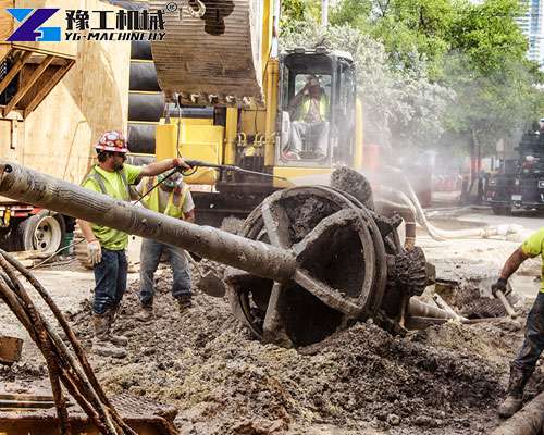HDD rig working on municipal utility project