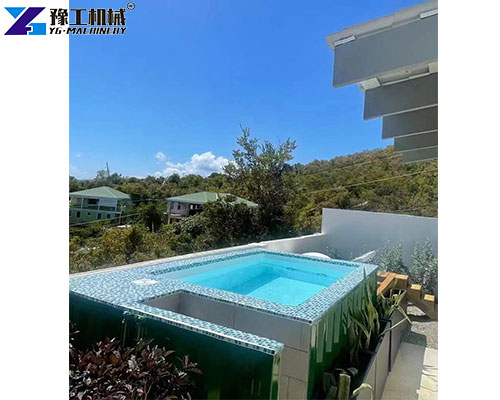 hotel outdoor shipping container pool effect