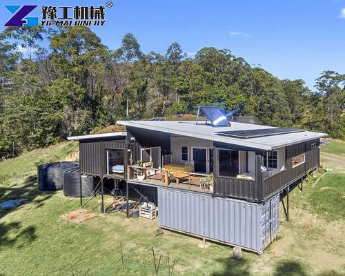 modular shipping container farm house installed on farm land