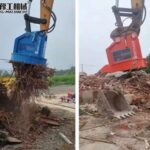 hydraulic magnet for excavator in scrap yard recycling