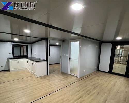 kitchen and dining space inside expandable container home