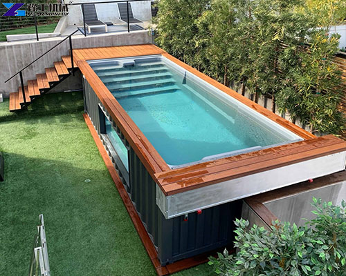 prefab shipping container pool for hotel resort