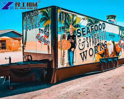 seafood trailer interior design showing cooking space