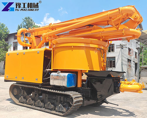 mini crawler concrete mixer with boom pump for sale