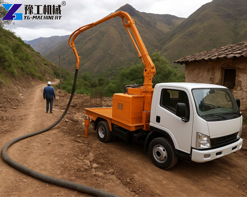 Peru small concrete pump truck site