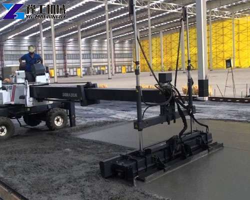 concrete laser screed in large warehouse