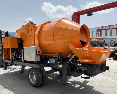 concrete mixer with pump for construction site