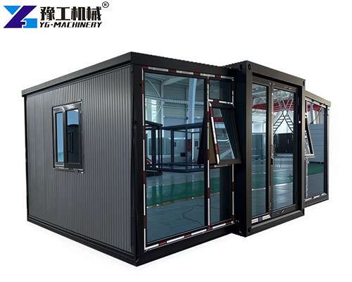 granny pod container home installed in a suburban backyard