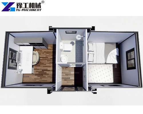 modern interior of 10ft container house