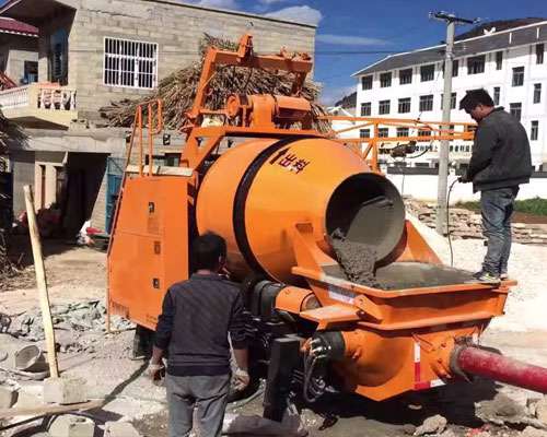 pump mixer concrete in construction site
