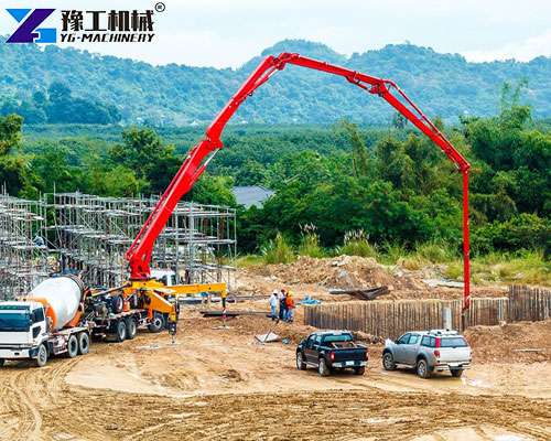 truck mounted concrete boom pump with long arm