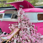 flower trailer for wedding and event floral services