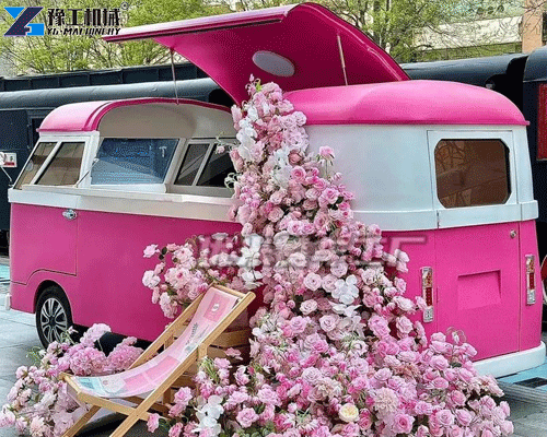 flower trailer for wedding and event floral services