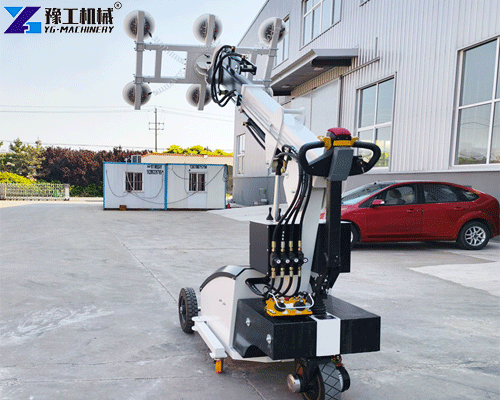 glass lifting robot assisting curtain wall glass installation in high rise buildings