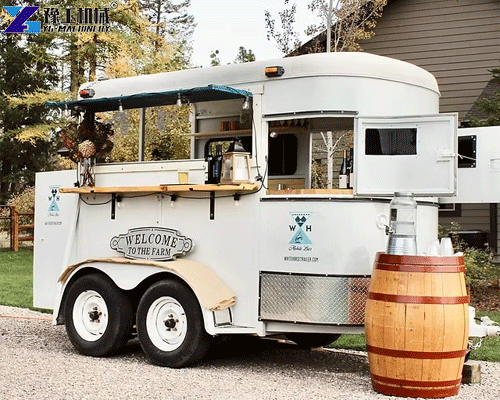 mobile bar trailer beverage preparation workspace