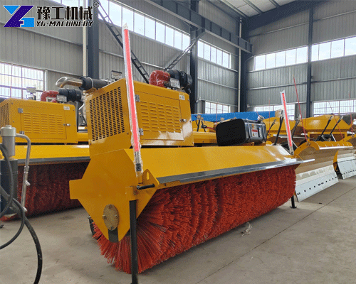 snow sweeper roller mounted on loader