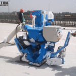 floor shot blaster preparing parking lot surface