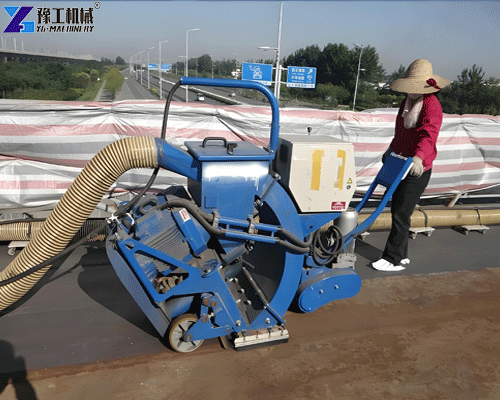 road shot blasting machine cleaning asphalt pavement