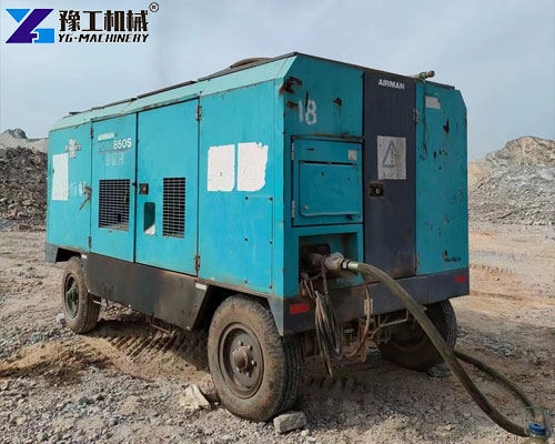 diesel air compressor on mining site
