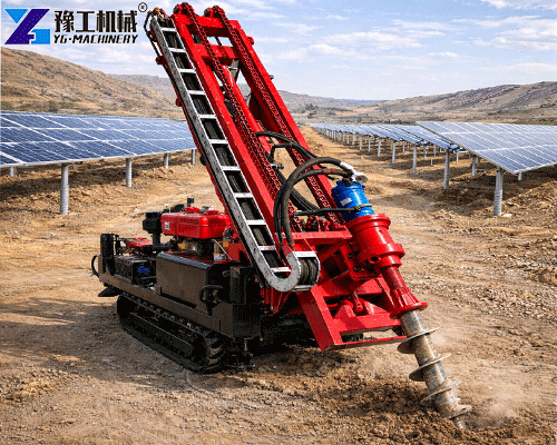 hydraulic screw pile driver for solar farm