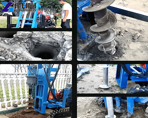 solar mounting screw pile driver equipment