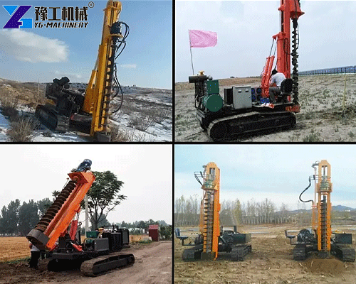 solar pile driver for PV panel installation