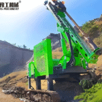 solar pile driver machine for sloped terrain installation