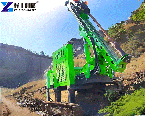 solar pile driver machine for sloped terrain installation