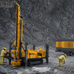 RC drilling rig conducting gold exploration at mining site