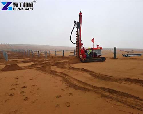 crawler solar pile driver machine for desert and uneven terrain construction